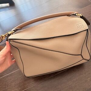 Loewe Beige Medium Puzzle Shoulder Bag